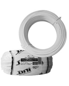 Cabo Para Alarmes 2 Pares Flexível Com 100 Metros Branco - 4X22 - Dni