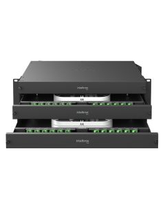 Distribuidor Interno Óptico com bandeja deslizante SC-APC DIO 72FO D 3U - 4780193 - Intelbras